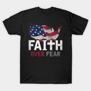 US Flag Faith Proud Patriotic Devotee God Savior Lord Jesus T-Shirt